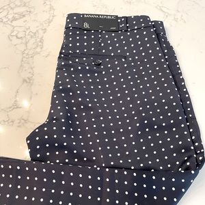 Banana Republic navy polka dot dress pant